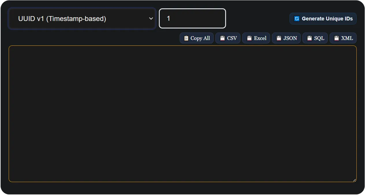 UUID Generator Online – Generate UUID v1, v4, v7
